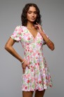 Платье DR 23-2301 красный крупные цветы